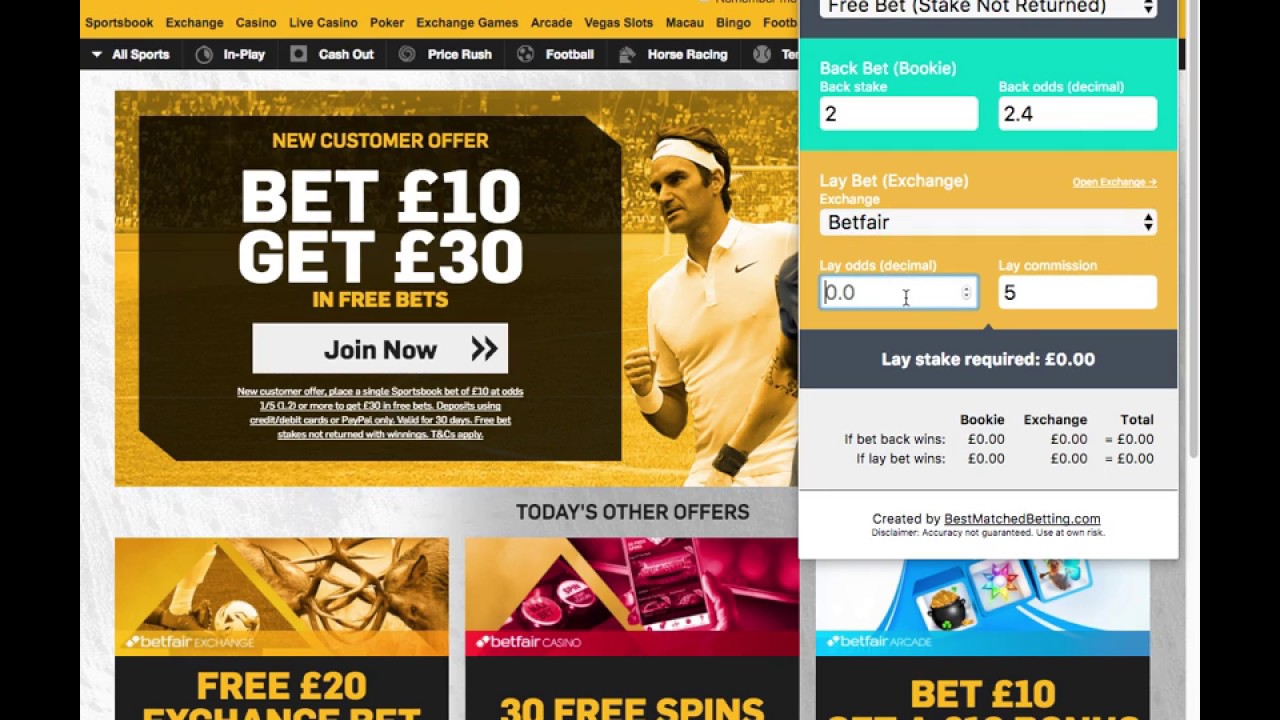 Matched Betting Calculator Browser Extension (Chrome, Firefox, Opera, Edge)