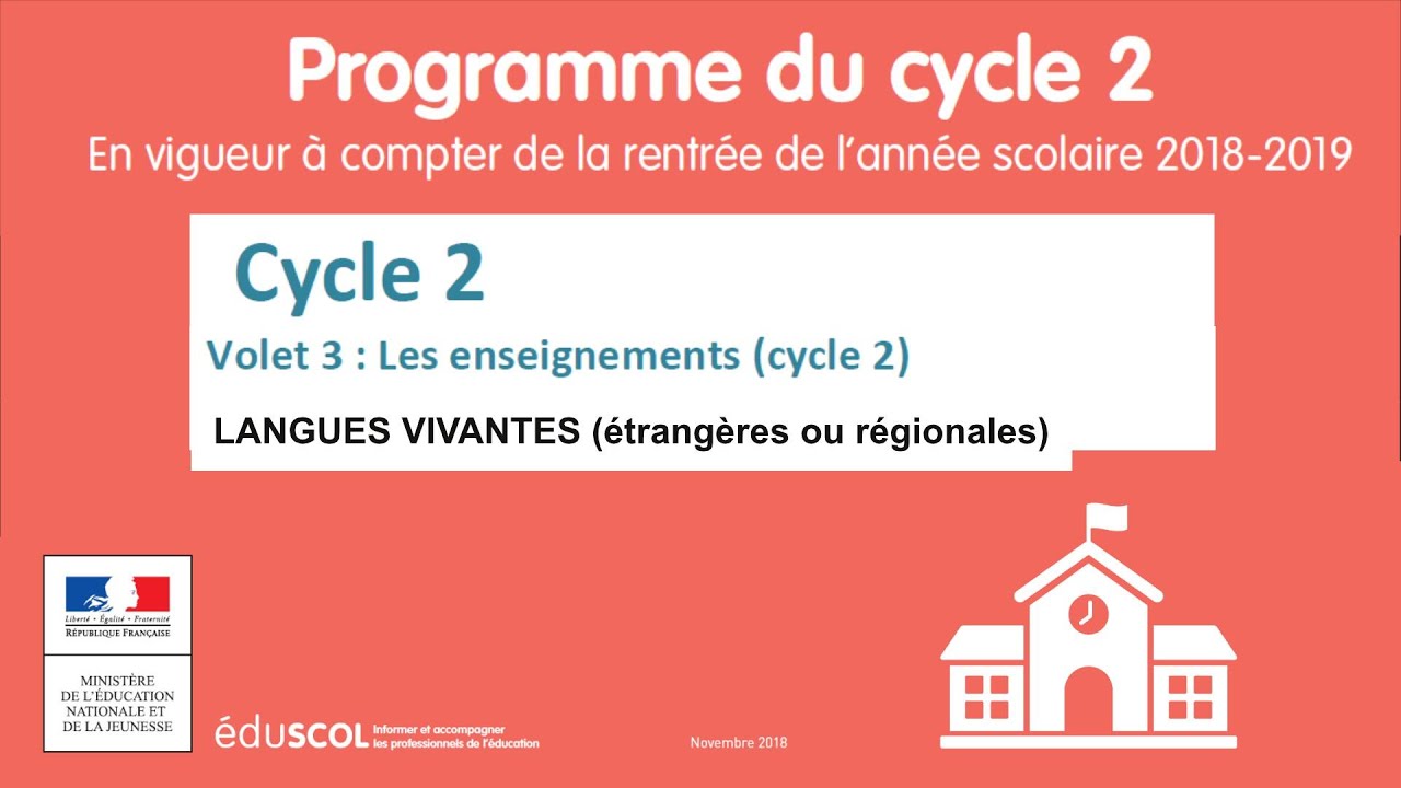8. LANGUES VIVANTES (étrangères ou régionales) - Programme Cycle 2 (CP-CE1-CE2) p23 à 28