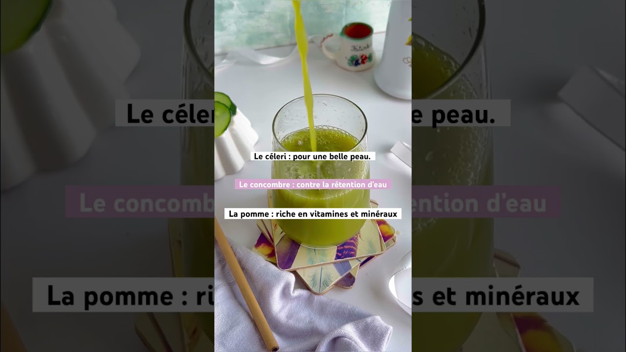 Pour une belle peau Boisson detox 🌱riche en vitamines #detox #detoxjuice #paris #concombre #food
