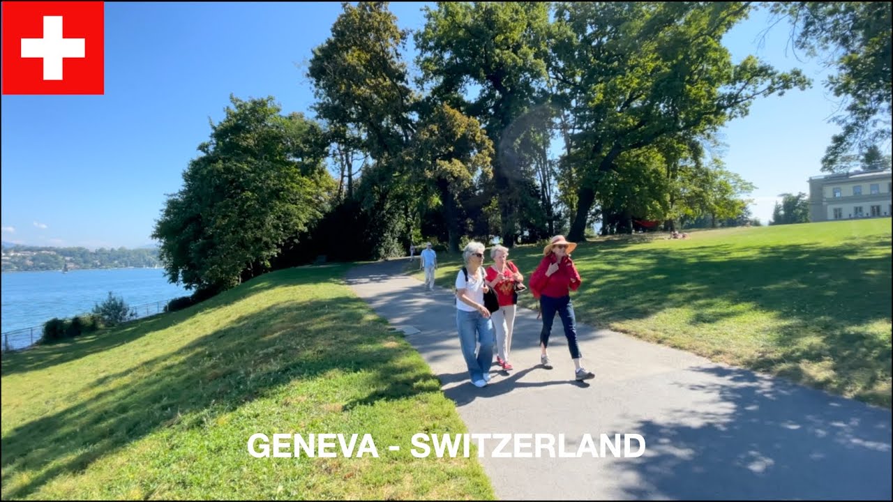 Geneva Lake Walk, Parc de La Perle du Lac in Switzerland [4K HDR]