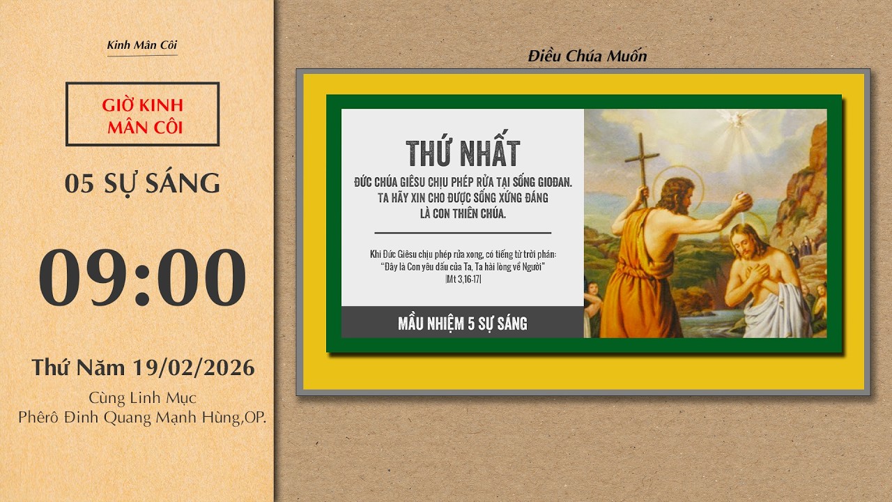 🔴Kinh Mân Côi | 19/02/2026 | 5 Sự Sáng - Sáng Thứ Năm Sau Lễ Tro.