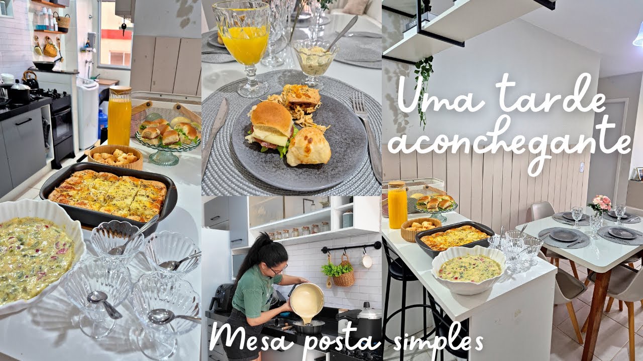 RECEBENDO EM CASA PARA UM CAFÉ DA TARDE - Torta de frango e salada de frutas com creme de maracujá!
