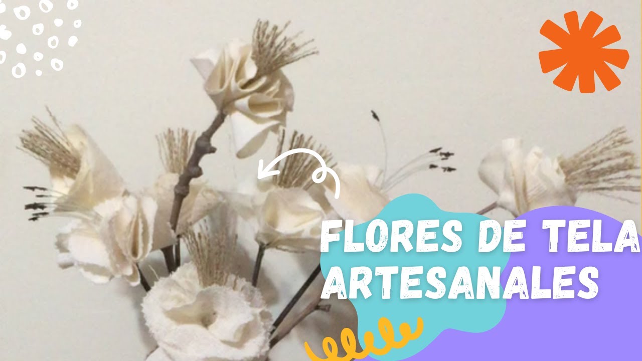 Flores de Tela - con Lienzo, Arpillera y Yute