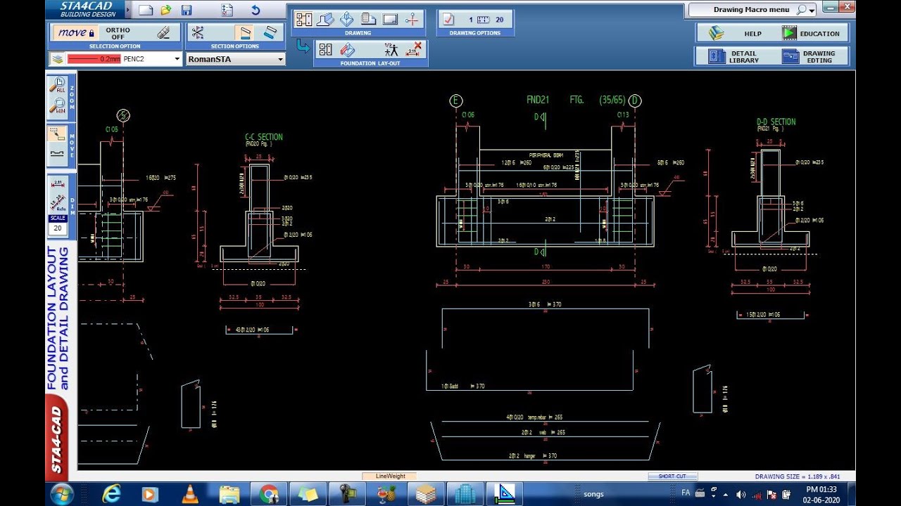 STA4CAD V14 Structure design software lesson#21
