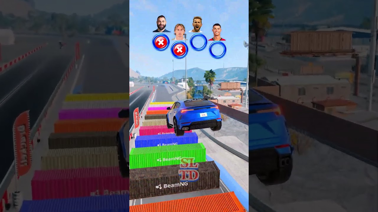 BeamNG kontra Ronaldo &ndash; Ostateczne wyzwanie 🤝💪 #beamngdrive #jumpchallenge #cargaming #cr7