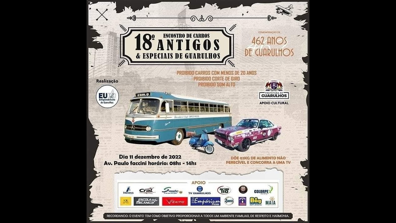 Confira o que rolou no 18° Encontro de Carros Antigos & Especiais de Guarulhos na Av. Paulo Faccini