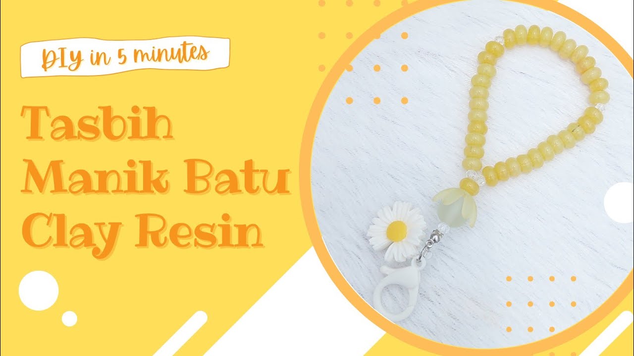 Jewellery ideas | making prayer beads with resin clay | Tutorial membuat tasbih dengan clay resin