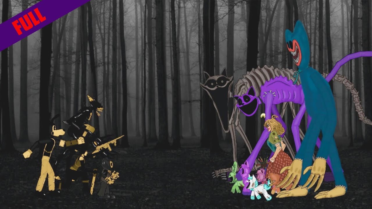 Bendy, Allison Angel, and Boris Fight Poppy Playtime Monsters