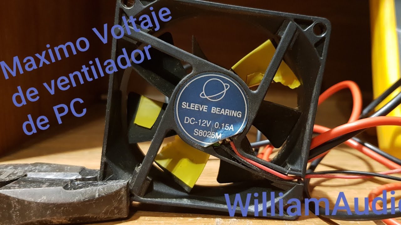 Ventilador de PC a maximo voltaje de C.C. o C.D.