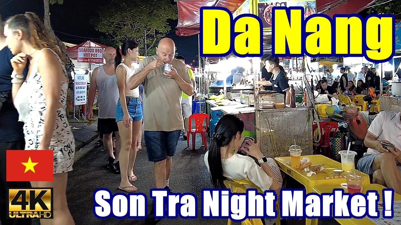4K【Vietnam Walking Tour／ベトナム】12 ダナン観光の目玉！ソンチャナイトマーケット｜Son Tra Night Market, Da Nang｜街歩き