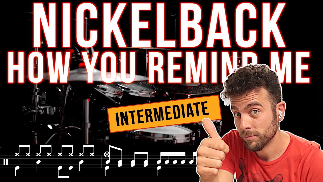 Nickelback - How you remind me - Drum Cover (with scrolling drum score)