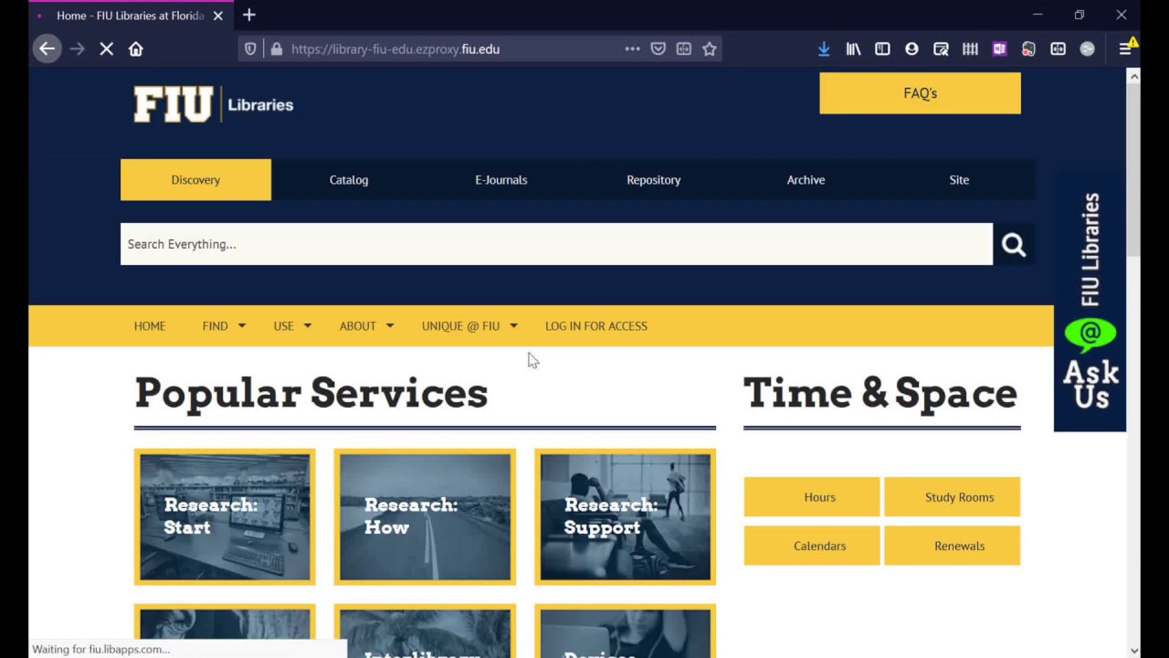 Accessing Databases through the FIU Library's website
