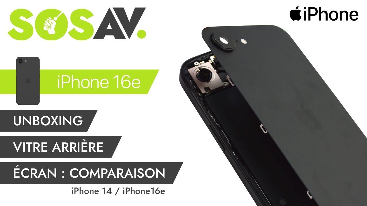 Tutoriel SOSav iPhone 16e - vitre arrière et écran - comparaison avec l'iPhone 14