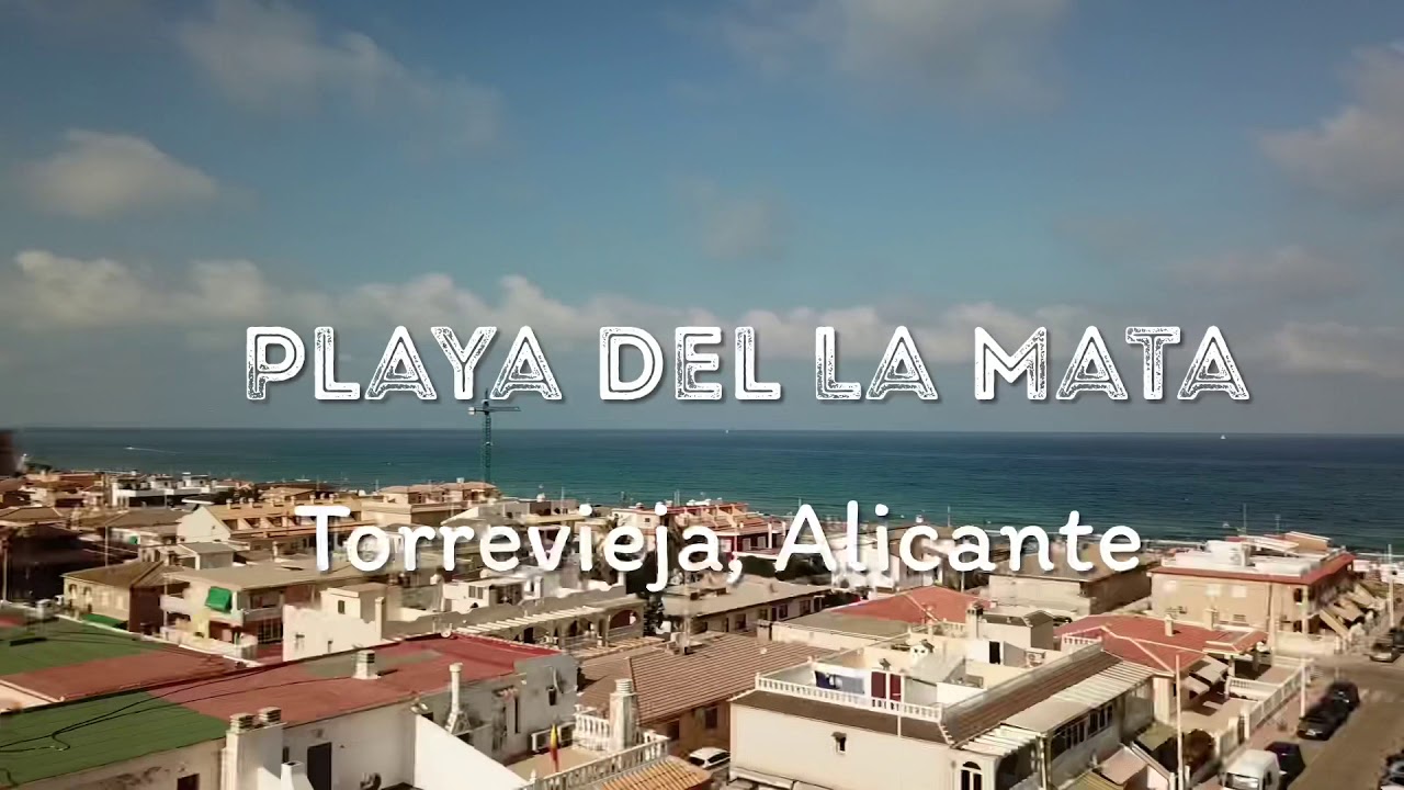 Drone footage of Playa Del La Mata, Torrevieja, Spain