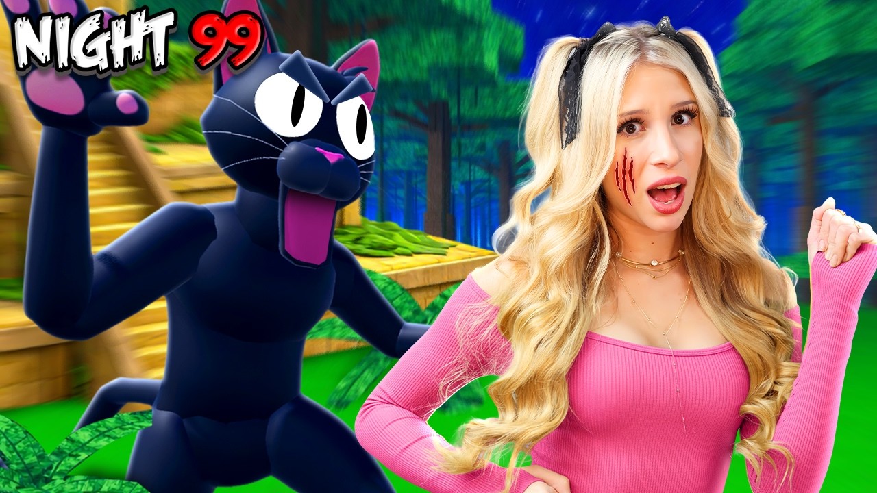 Surviving The NEW CAT MONSTER in 99 NIGHTS IN THE FOREST...