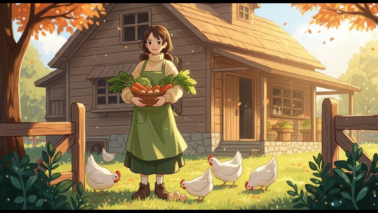 Cozy Village Life 🌾 Harvesting Vegetables & Cooking with Eggs | Studio Ghibli Vibe