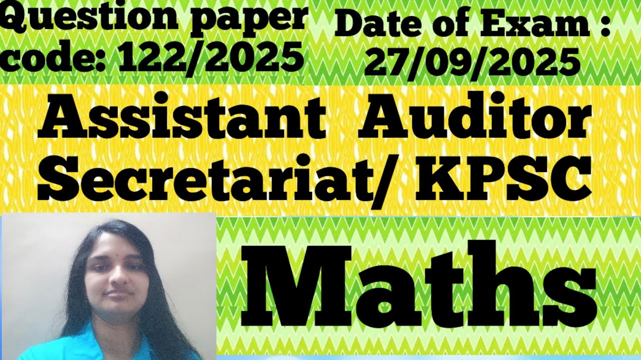 122/2025 || Assistant Auditor Secretariat / KPSC  Maths 2