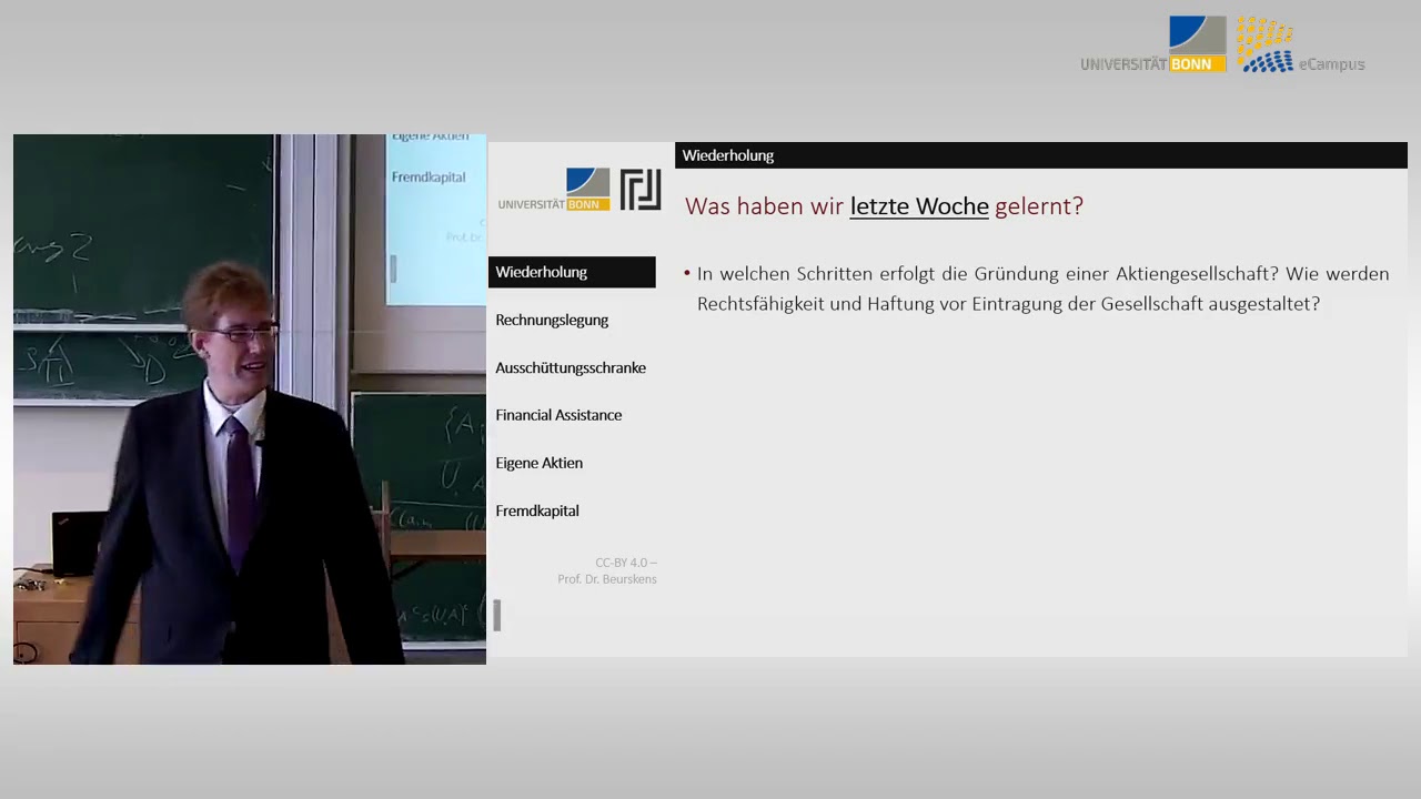 Aktienrecht 03 - Finanzverfassung der AG - 1