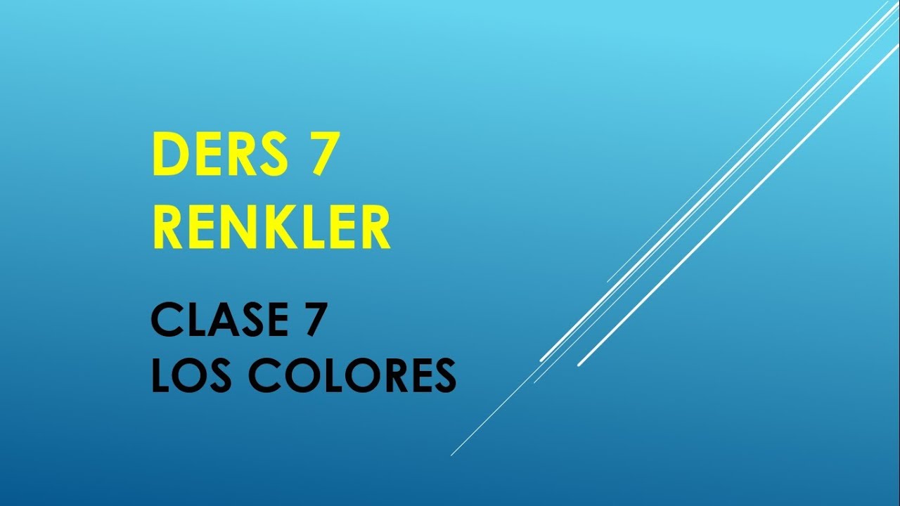 CLASE de TURCO | LECCION 7 | LOS COLORES