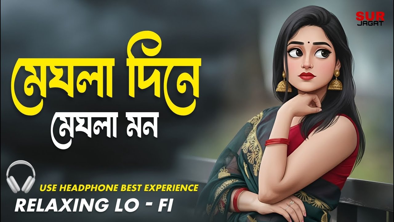 মেঘলা দিনে মেঘলা মন | Meghla Dine Meghla Mon | Bangla Sad | Bengali Lofi Song