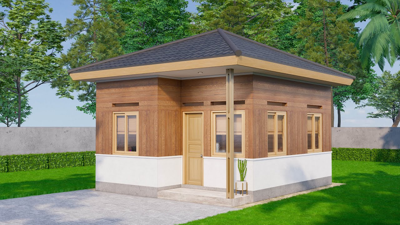 Desain Rumah Kayu Setengah Tembok 5x6 Meter