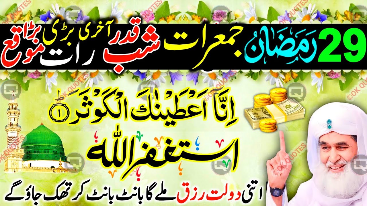 29 Ramzan Akhri Jumerat Surah Kausar & Astaghfirullah Ka Amal | Laylatul Qadr Special Ibadat