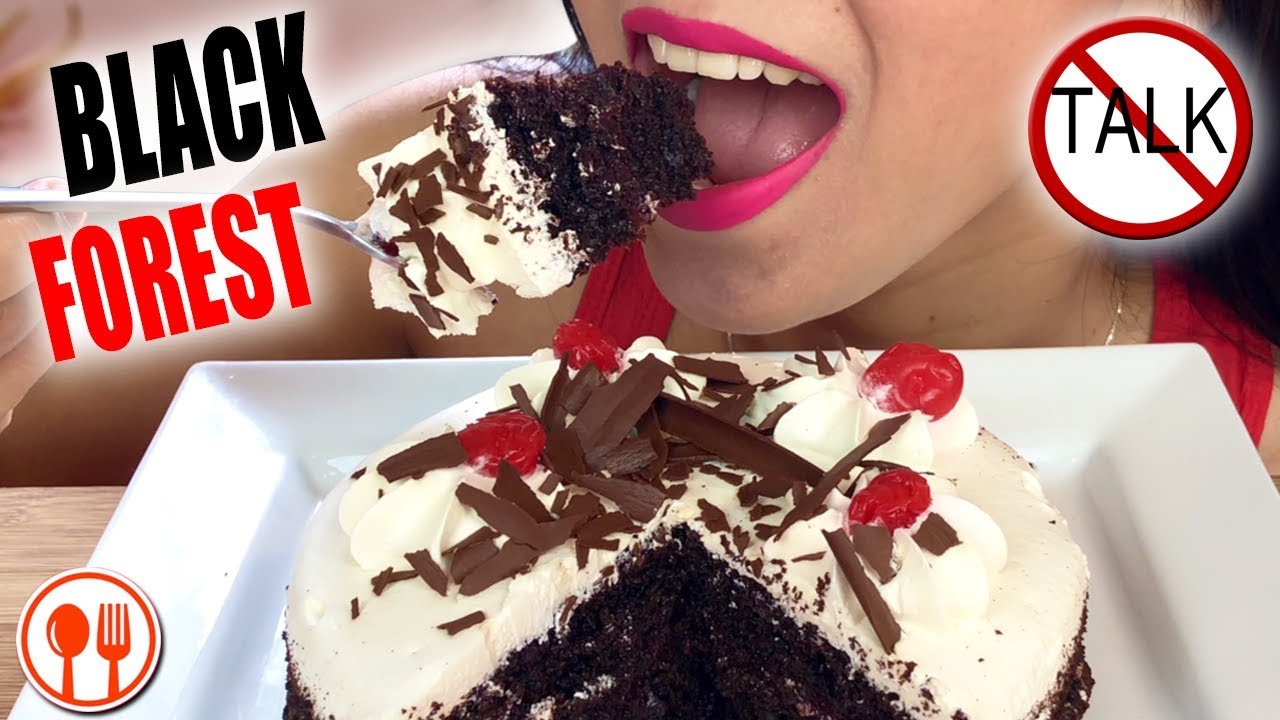 ASMR Black Forest Cake (soft eating sounds) | LaniEats ASMR