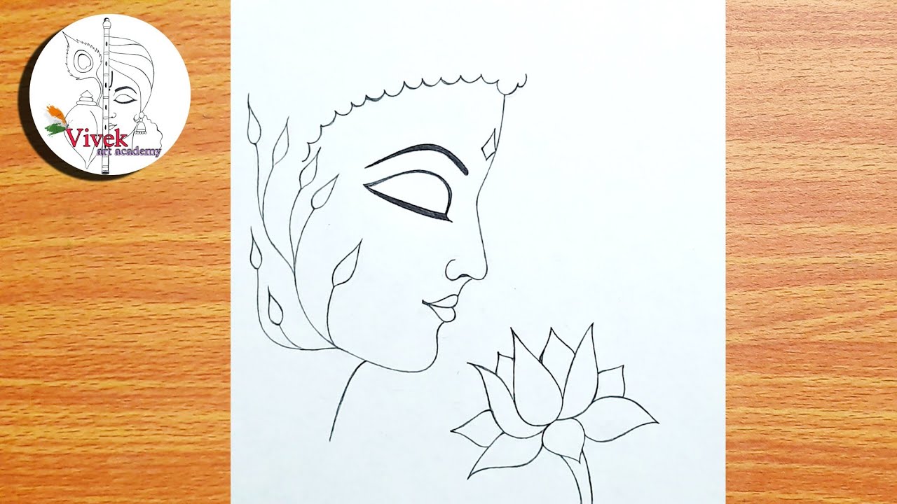 Lord Buddha Drawing | Easy Face Drawing of Lord Buddha for Beginners