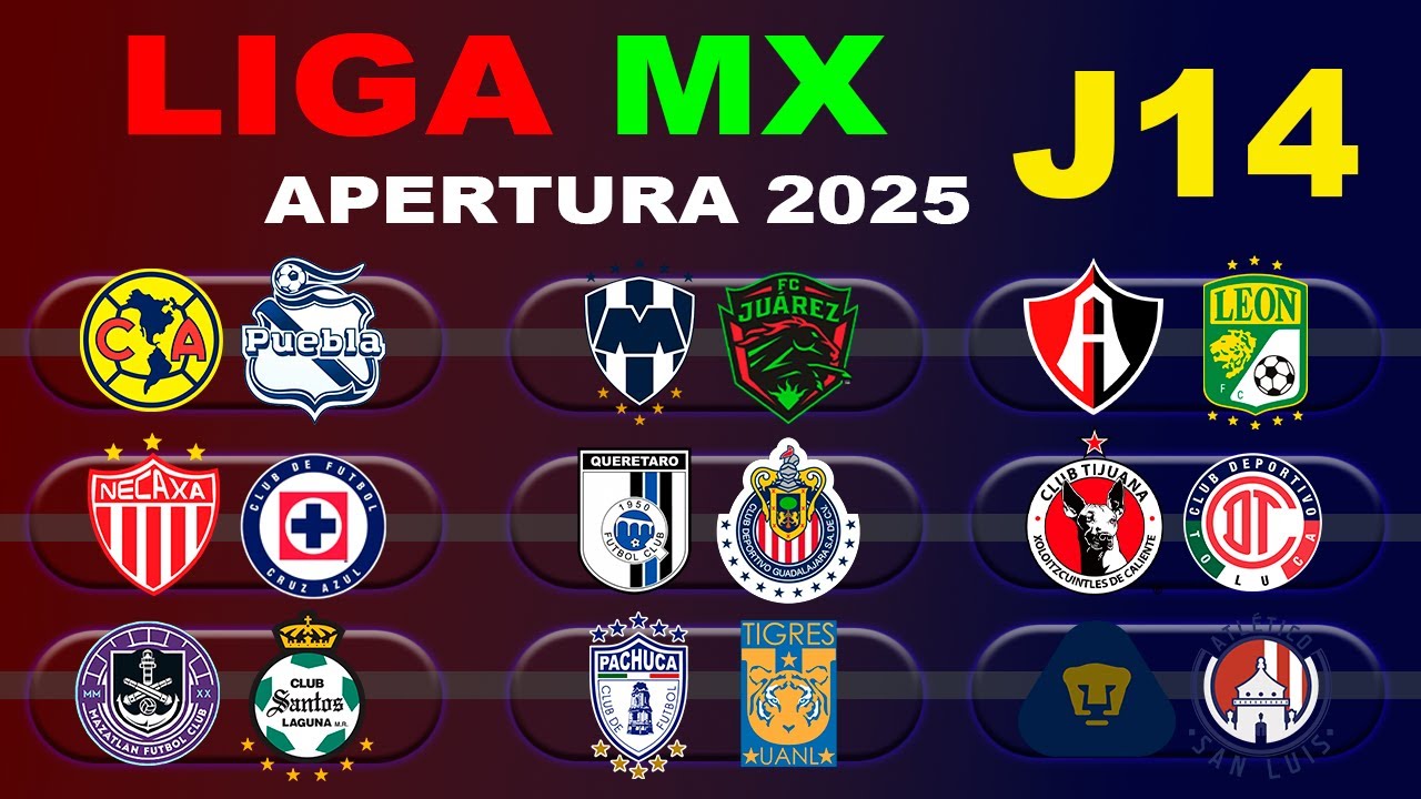 FECHAS, HORARIOS Y CANALES PARA LA JORNADA 14 DE LA LIGA MX APERTURA 2025