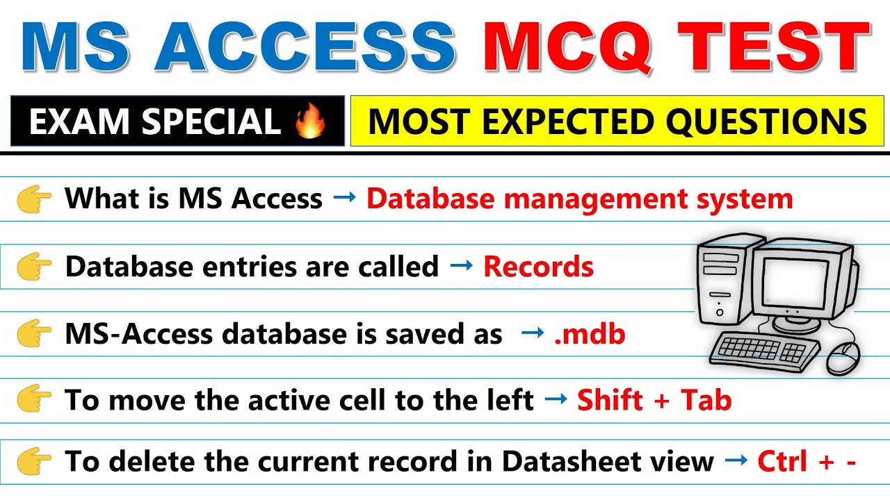 🔥 Top 50 MS Access MCQs | Most Expected Questions for Competitive Exams 2026