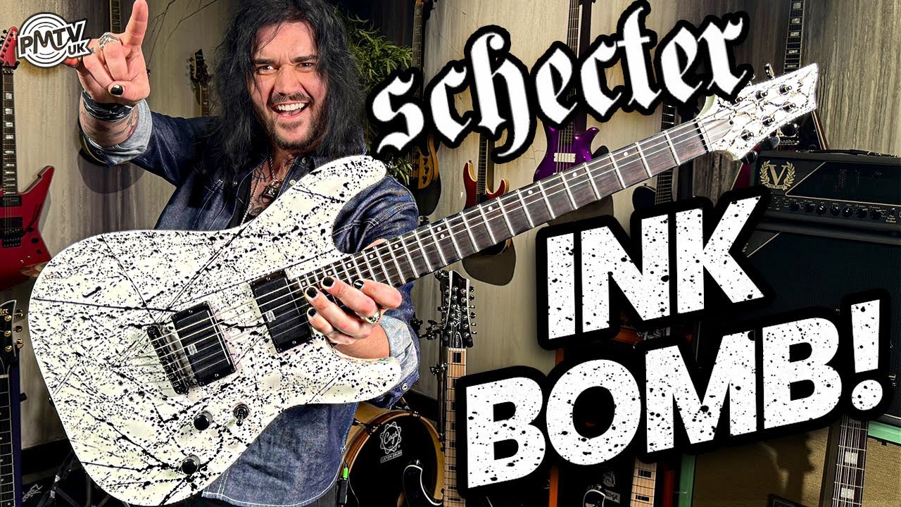 NOWY Schecter C-1 w zachwycającym wykończeniu Ink Bomb! - Pełen BLACKOUT&Oacute;W w stylu Seymour Duncan...
