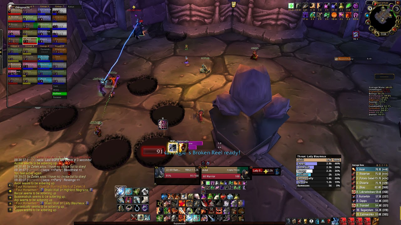 Naxxramas "The Four Horsemen" Warrior Tank POV - Blaumeux / Zeliek