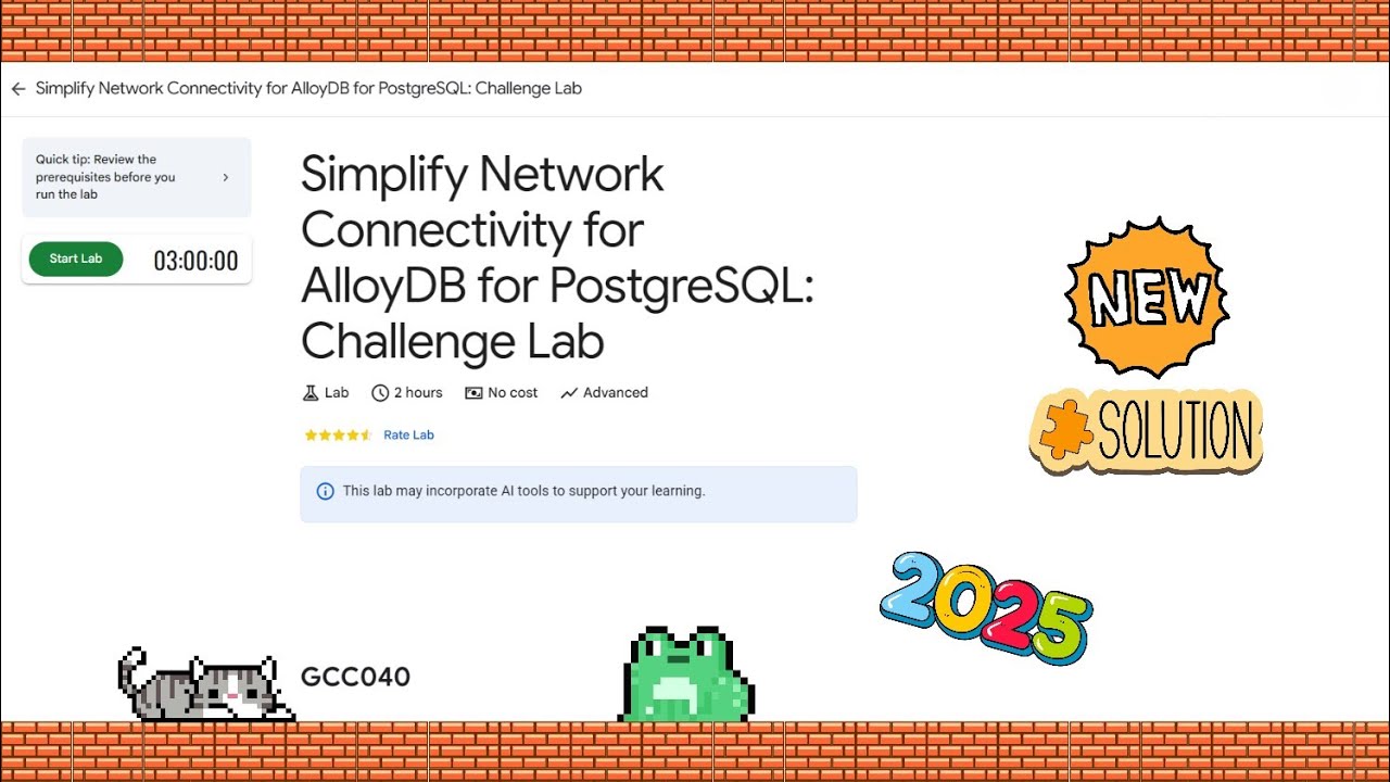 Simplify Network Connectivity for AlloyDB for PostgreSQL: Challenge Lab #GCC040 #qwiklabs #arcade 🚀
