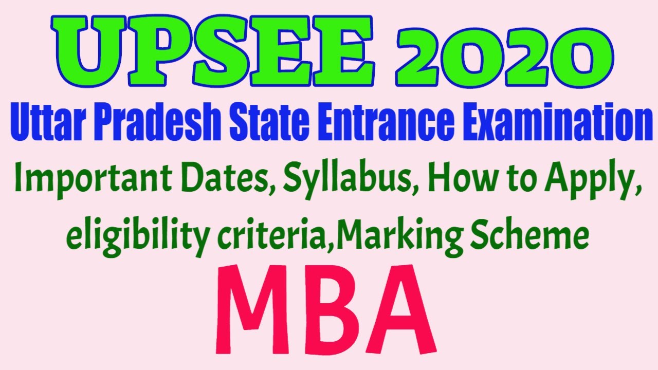 Complete Detail of UPSEE MBA 2020