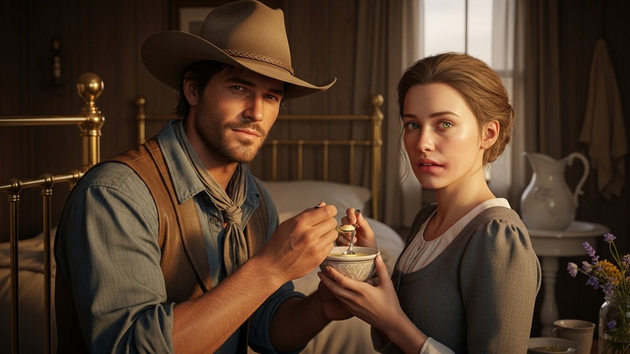 Mail-Order Bride Arrived With Her Jaw Still Swollen, Cowboy Fed Her Soft Food Until It Healed