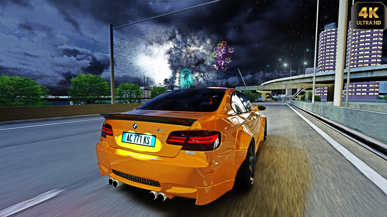 572Hp BMW M3 E92 - Night Drive with the Beast - Assetto Corsa 4K