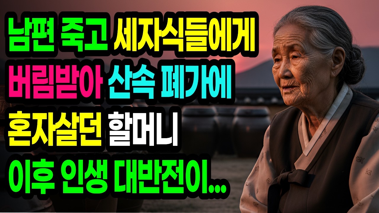남편죽고 자식들에게 버림받아 산속 폐가에 혼자살던 어머니, 이후 인생 대반전  | 오디오북 | 창작드라마 | 결말반전 | 감동사연 | 시니어사연 | 인생사연