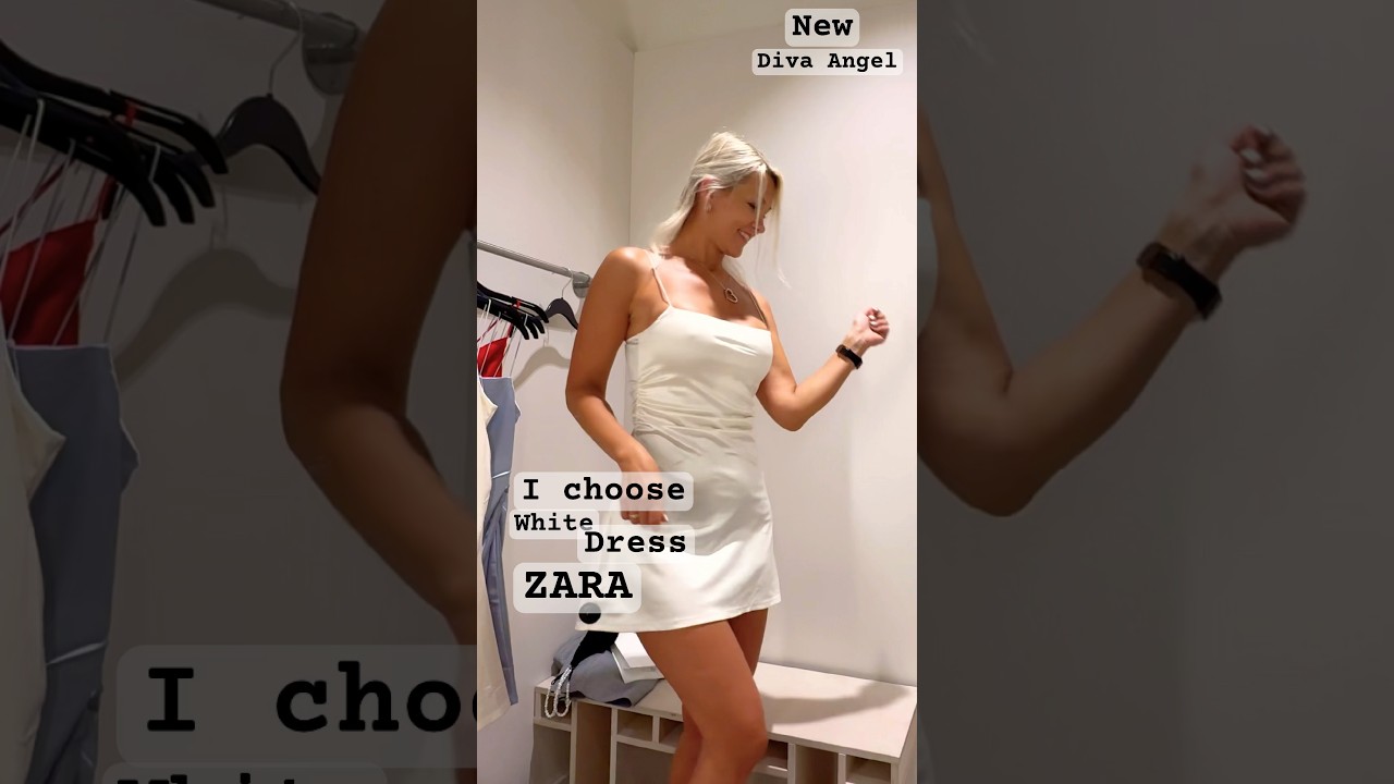 New ZARA white🤍dress @DivaAngelLife​⁠#fashion #trending #zara #new #game #top for fashion porpoises