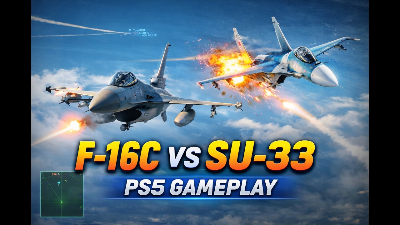 ACE COMBAT F-16C vs SU-33 Dogfight 🔥 Epic Air Combat PS5 Gameplay | Fighter Jet Battle