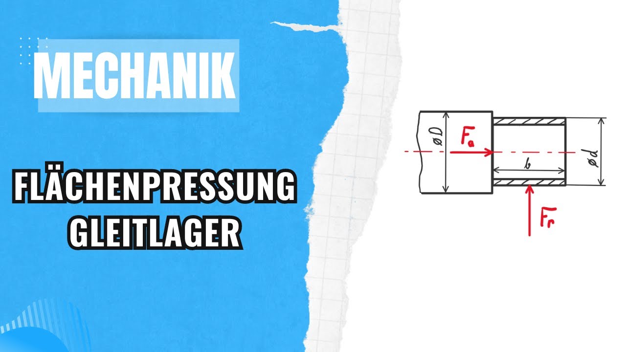 Flächenpressung berechnen bei einem Gleitlager | Technische Mechanik Nachhilfe