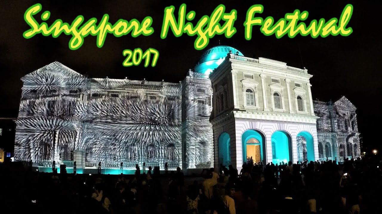Full Light Show at the National Museum - Singapore Night Festival 2017 [4K]