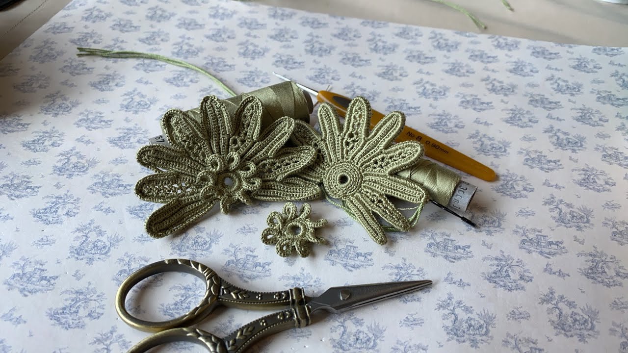 5-th floweret, p.17-19. Masterpieces of Irish Crochet lace.