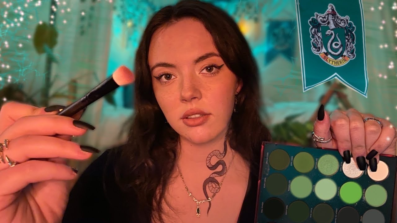 Harry Potter ASMR | Slytherin Does Your Makeup (FULL makeup roleplay, tapping, layered sounds)