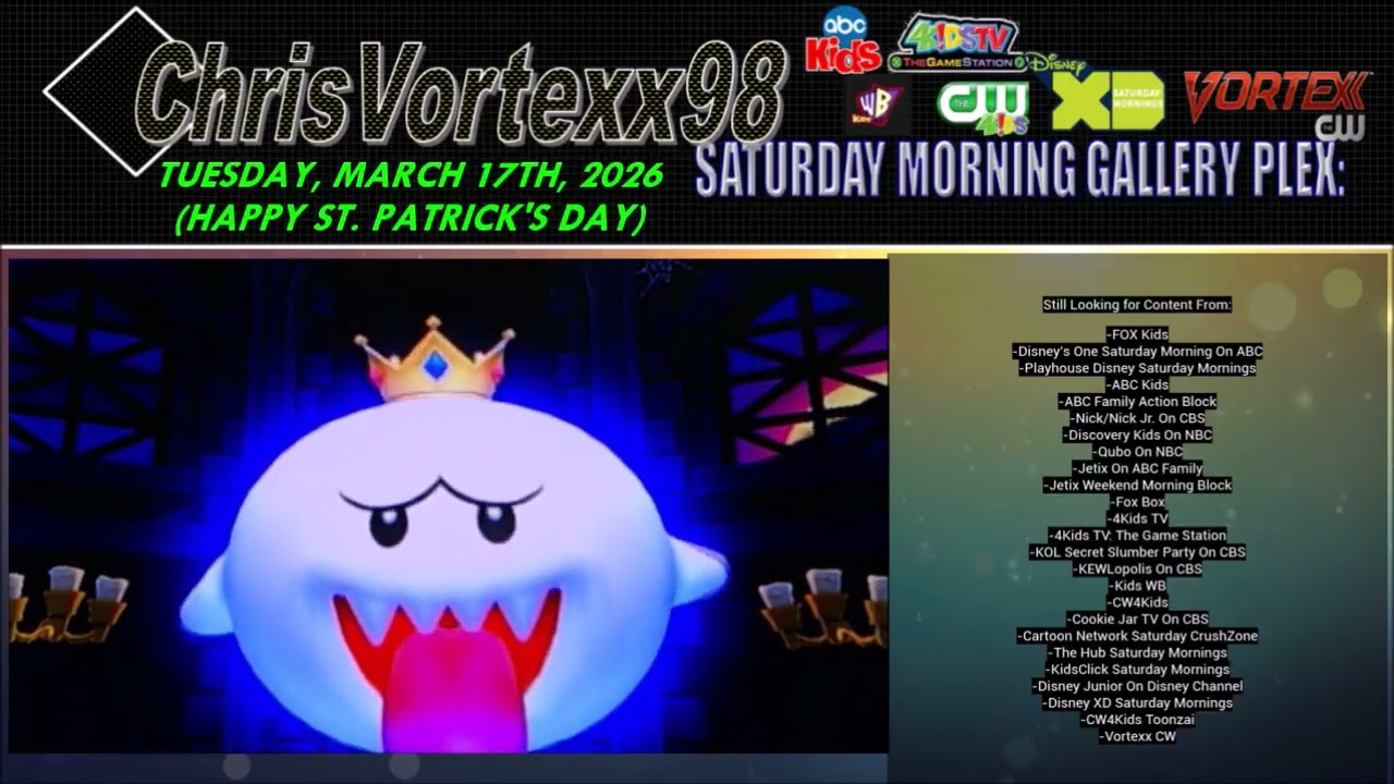 ChrisVortexx98 Saturday Morning Gallery Plex Content News Update 3-17-2026