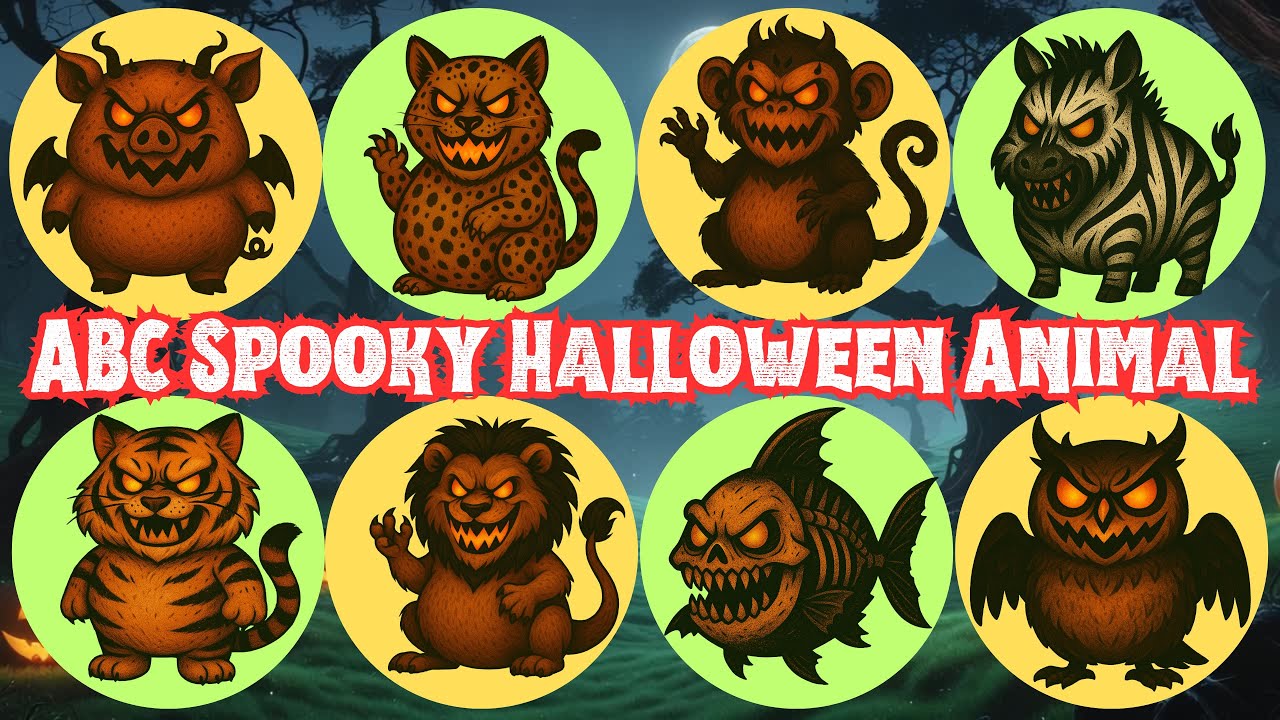 🎃 ABC Spooky Halloween Animal Sounds Song 👻 Learn A to Z with Funny Animals | Gon Gon Edu for Kids👻🎃