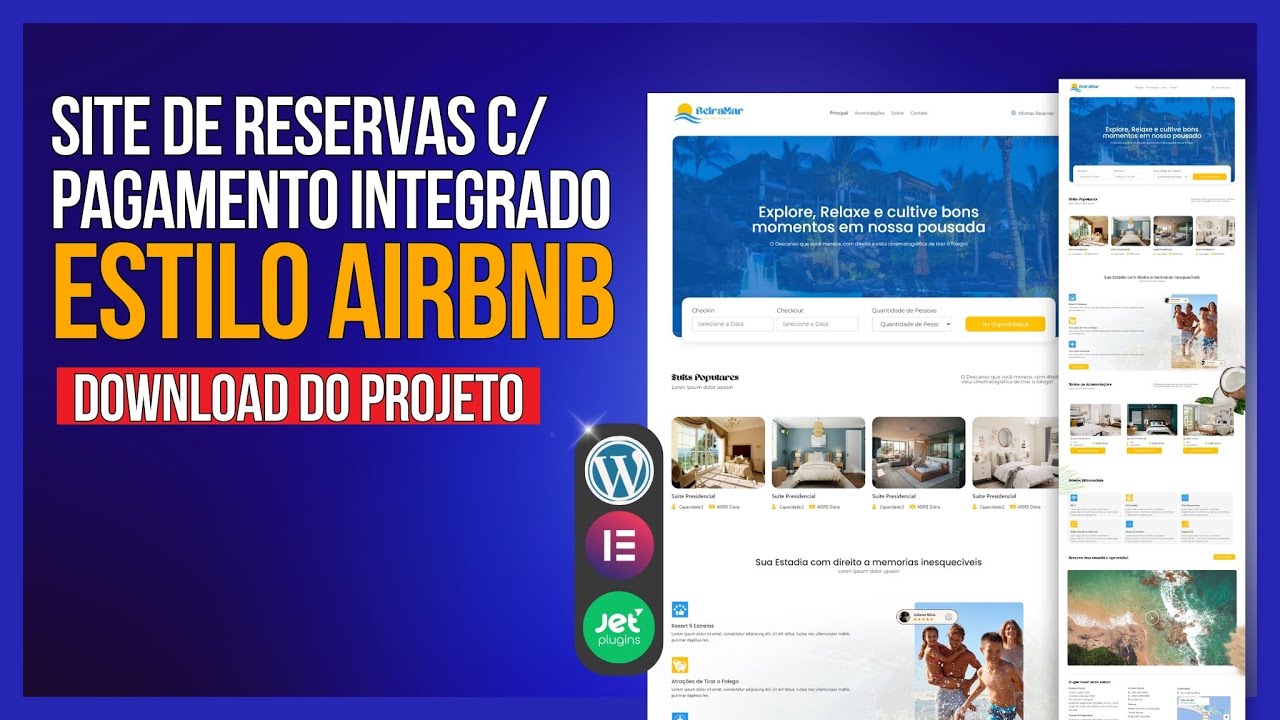 Como criar Site de Reservas para Hotéis e Pousadas com WordPress Elementor e JET+DOWNLOAD DO PROJETO