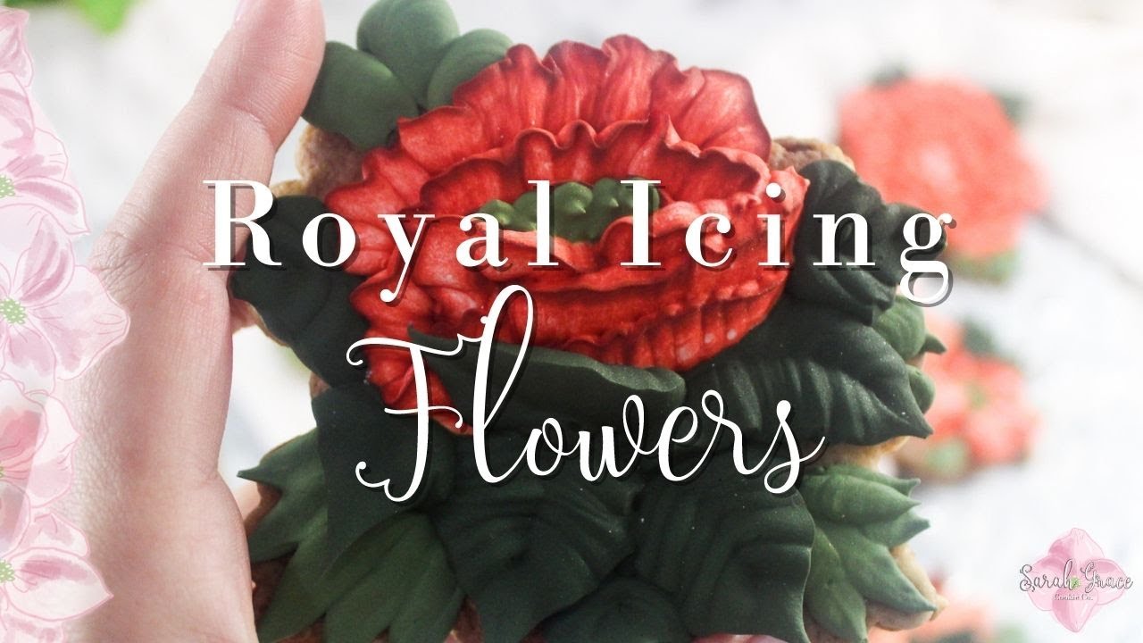 How to Pipe Flowers with Royal Icing -Red Variegated Florals