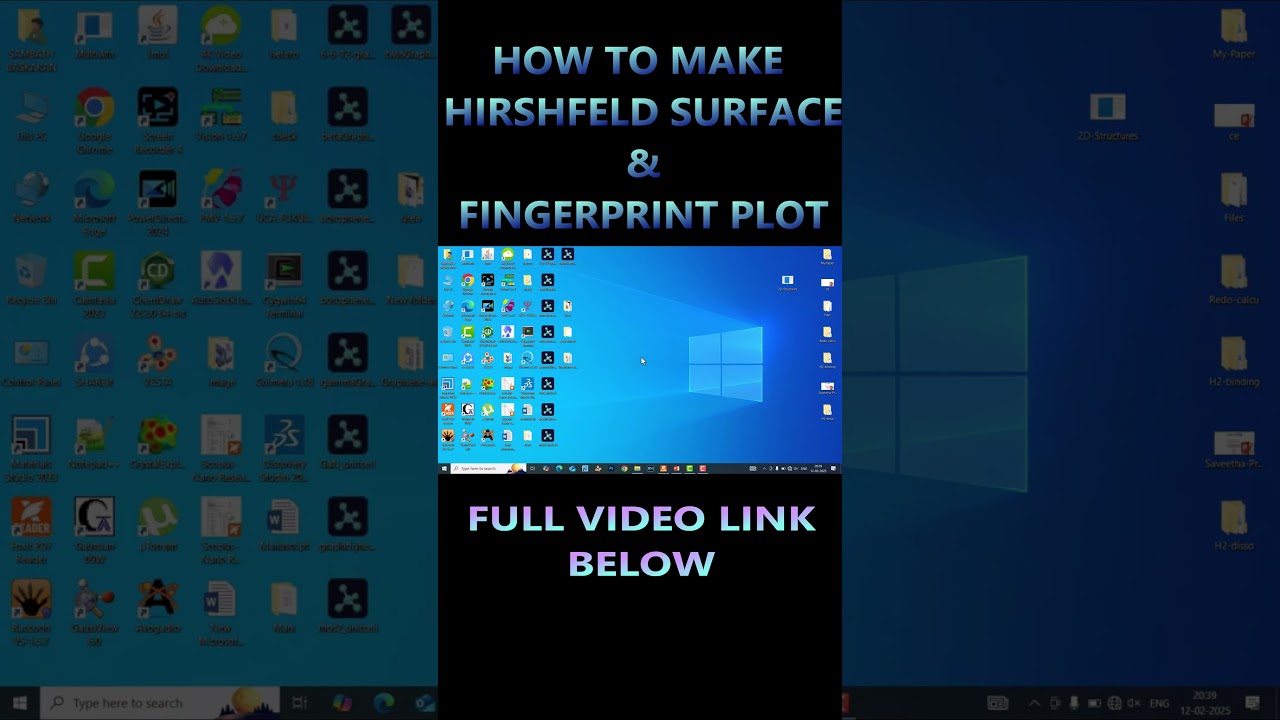 How to Create Hirshfeld Surface and 2D fingerprint plots using Crystal Explorer | Fingerprint Plots