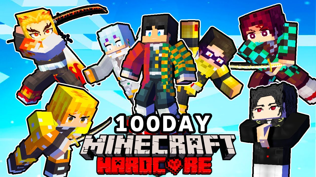 1マスから鬼滅キャラが出てくる世界で100日サバイバル【 マイクラ / マインクラフト 】