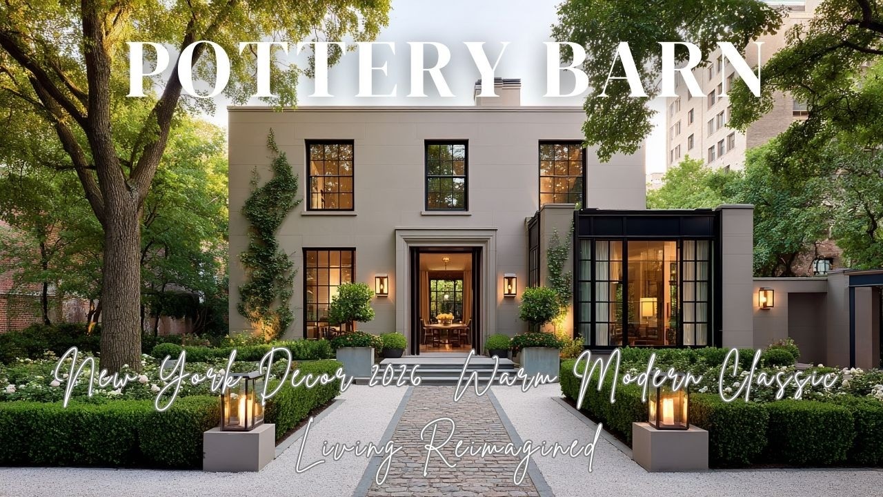 Pottery Barn New York Decor 2026: Теплый современный классический стиль в интерьере.